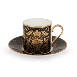 Acanthus Black Coffee Cup And Saucer