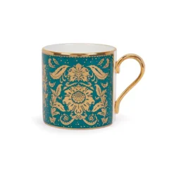 Acanthus Teal Coffee Cup And Saucer