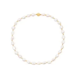 Baroque Pearl And Gold Bead Necklace