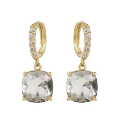 Black Square Crystal Earrings