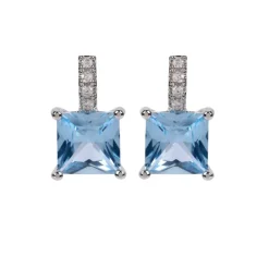 Crystal Square Drop Earrings