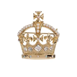 Gold Crown Brooch