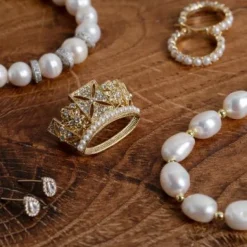 Gold Diadem Crown Brooch