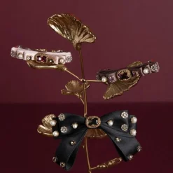 Jewel Encrusted Dark Mauve Hairclip