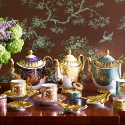 Special Edition Lustre Purple And Blue Coffee Cup And Saucer