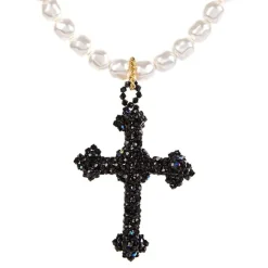 Vicki Sarge Black Cross Necklace