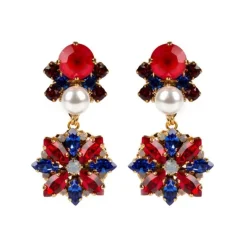 Vicki Sarge Red, White And Blue Large Drop Earrings