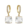 White Square Crystal Earrings