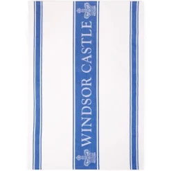 Windsor Castle Blue Waffle Tea Towel