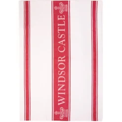 Windsor Castle Red Waffle Tea Towel